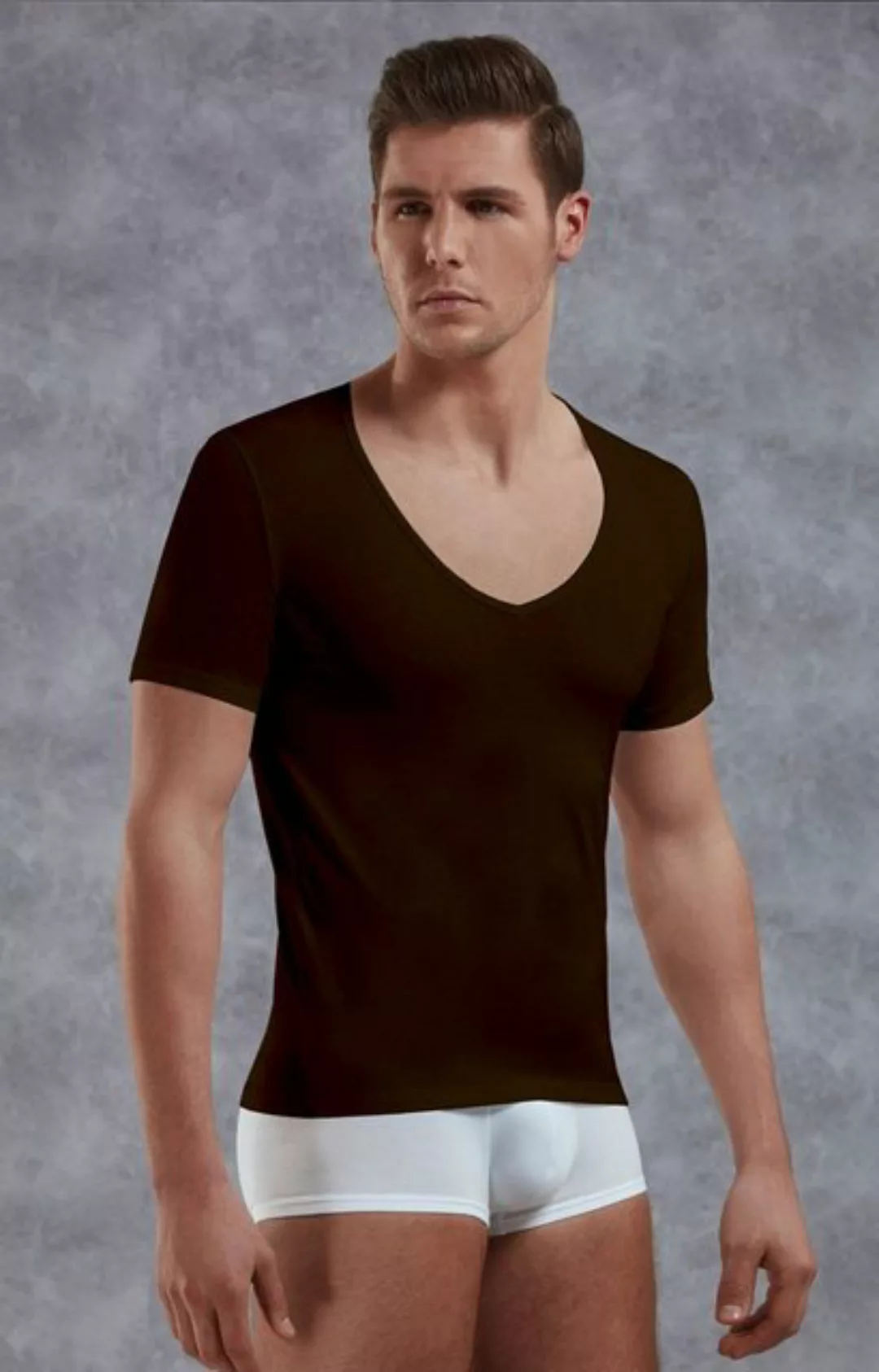 DOREANSE V-Shirt Herren Slim Fit T-Shirt mit tiefem V-Ausschnitt 2820 günstig online kaufen