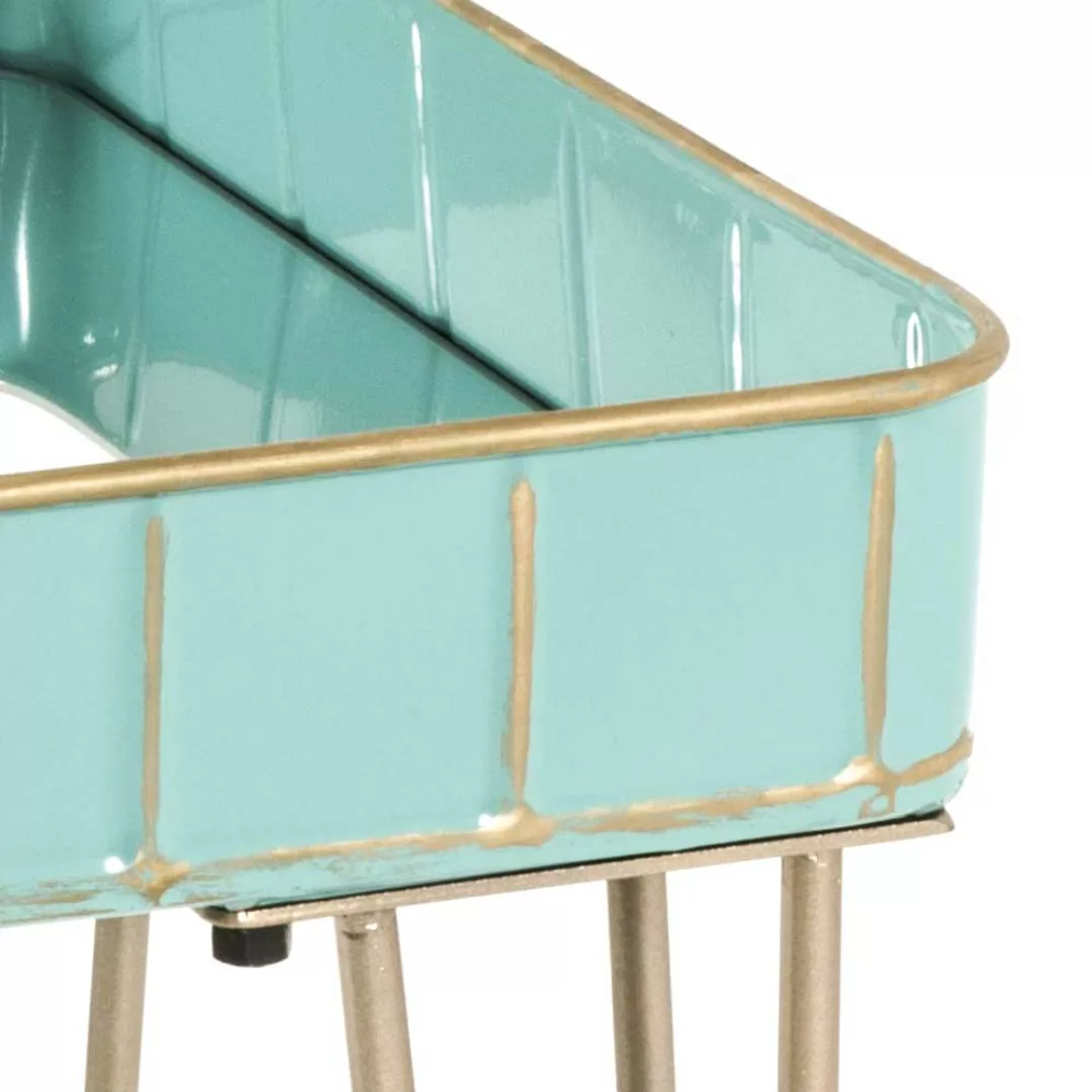Designtisch in Türkis und Bronzefarben Spiegelglas Platte günstig online kaufen