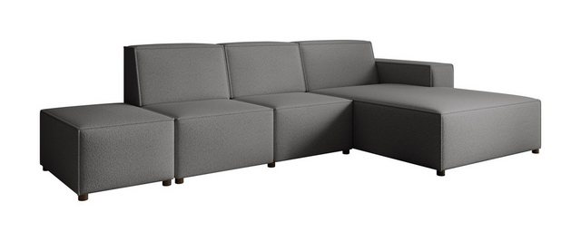 Beautysofa Ecksofa mit Hocker PEDRO L, Inklusive Hocker, breite Ottomane, F günstig online kaufen