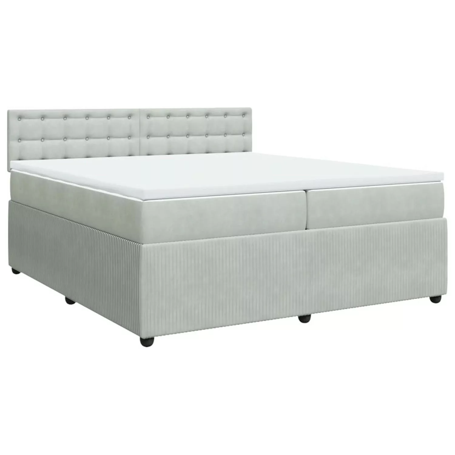 vidaXL Boxspringbett mit Matratze Hellgrau 200x200 cm Samt2108183 günstig online kaufen