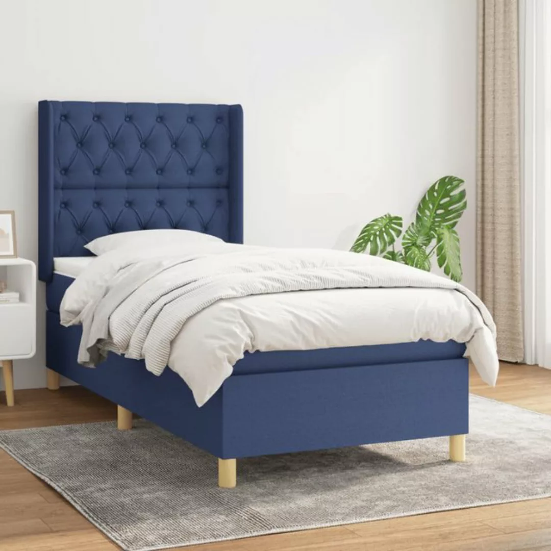 Vidaxl Boxspringbett Mit Matratze Blau 80x200 Cm Stoff günstig online kaufen