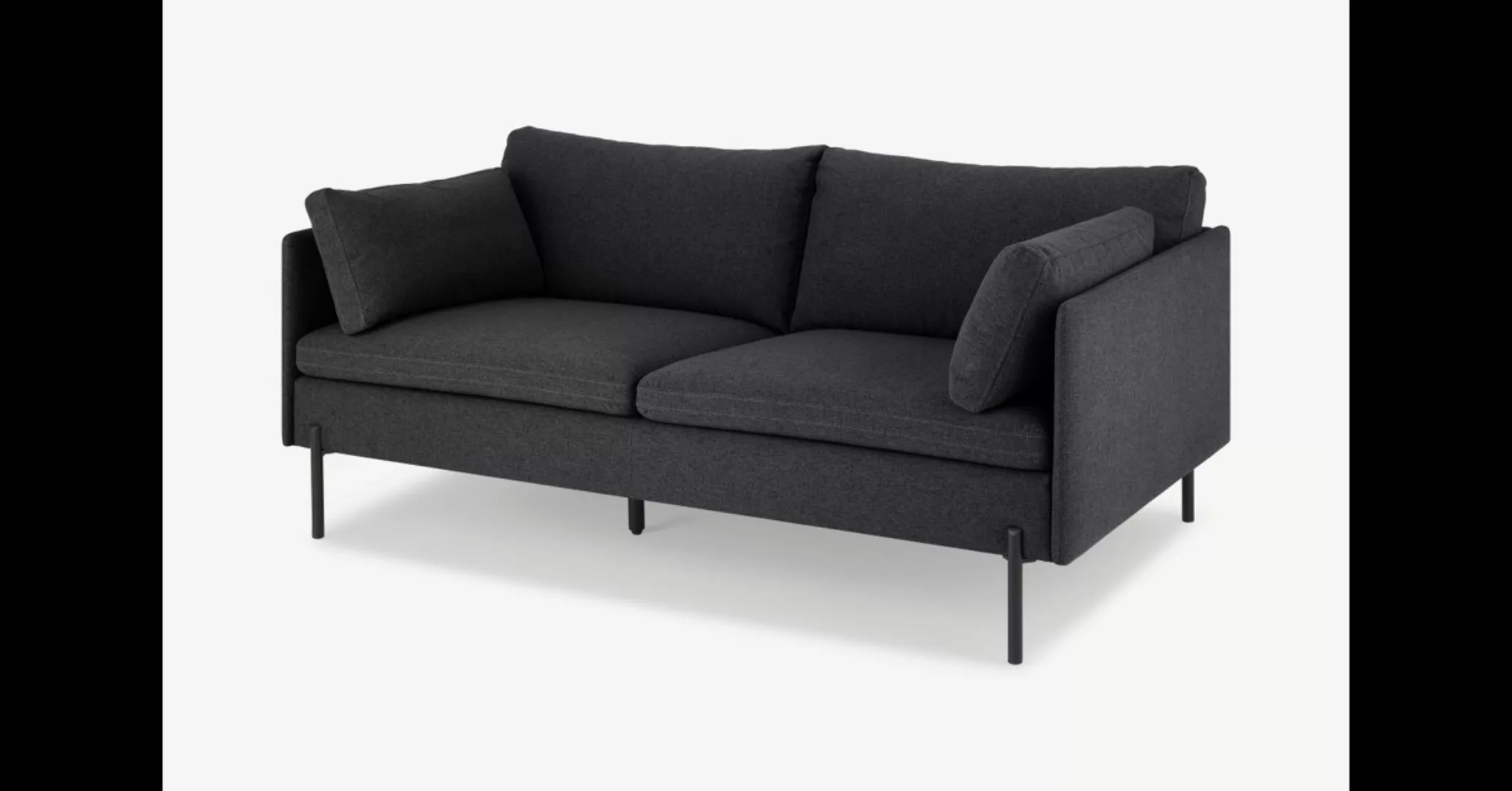 Zarina grosses 2-Sitzer Sofa, Sterlinggrau und Schwarz - MADE.com günstig online kaufen