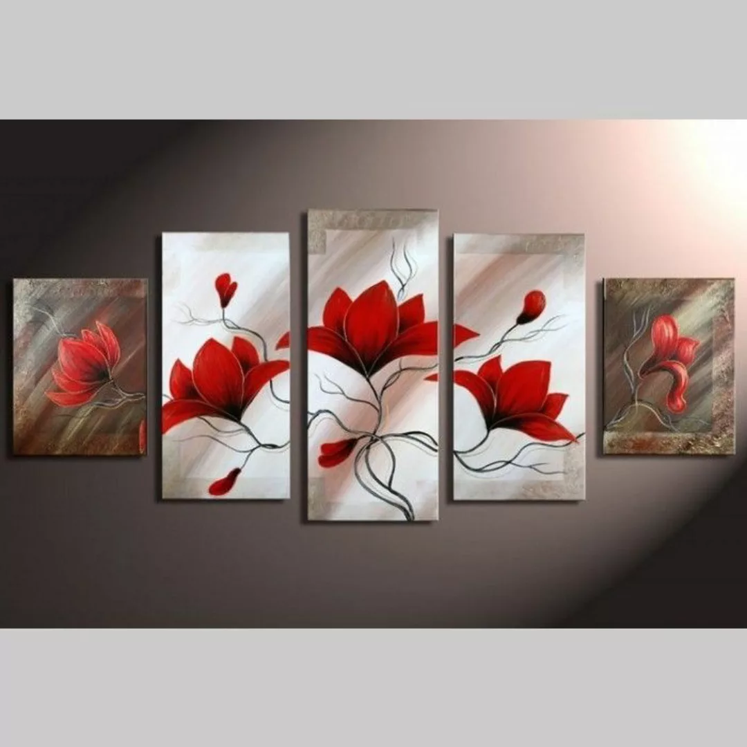 5 Leinwandbilder MAGNOLIA (3) 150 x 70cm Handgemalt günstig online kaufen