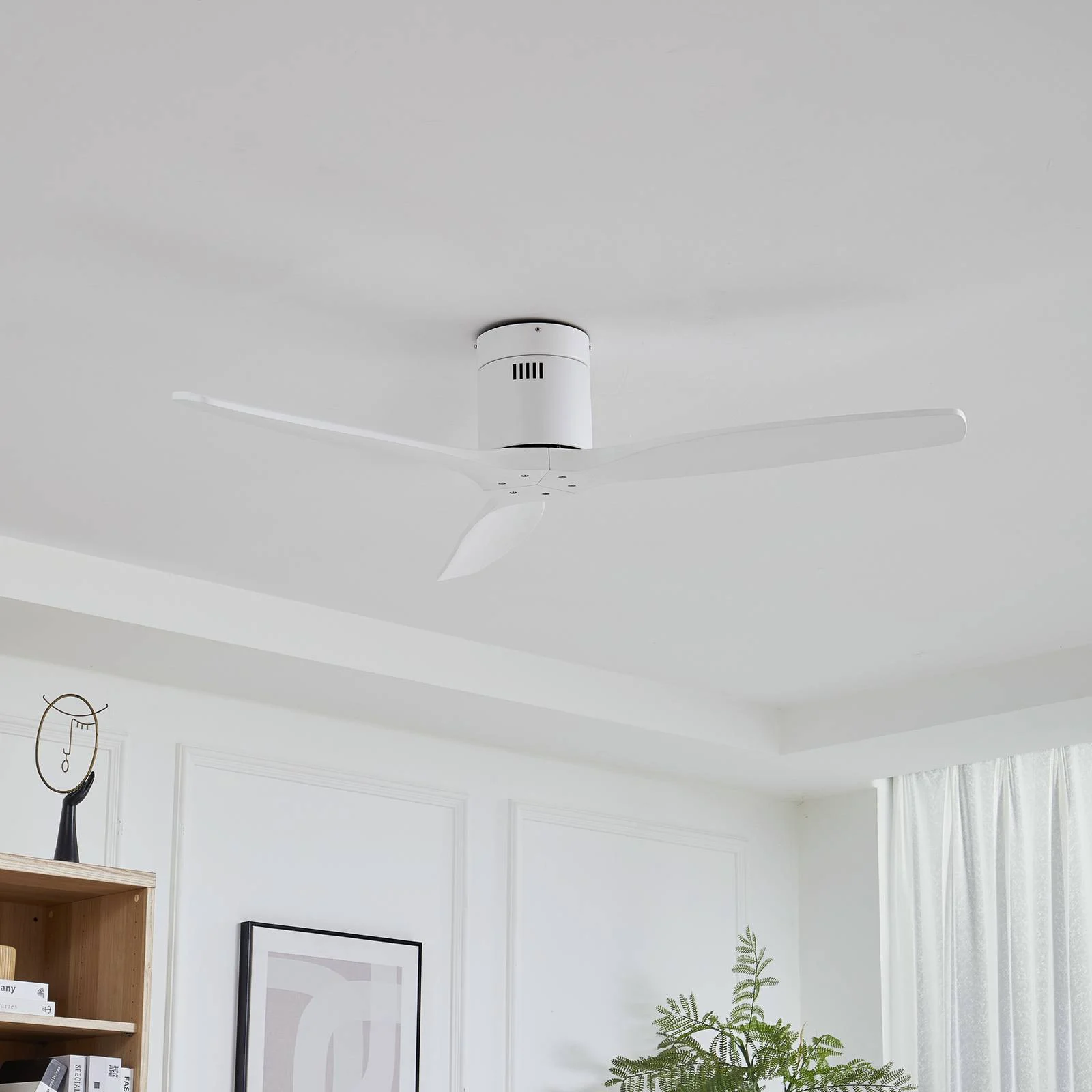 Lucande Deckenventilator Vindur, weiß, DC, leise, Ø 132 cm günstig online kaufen