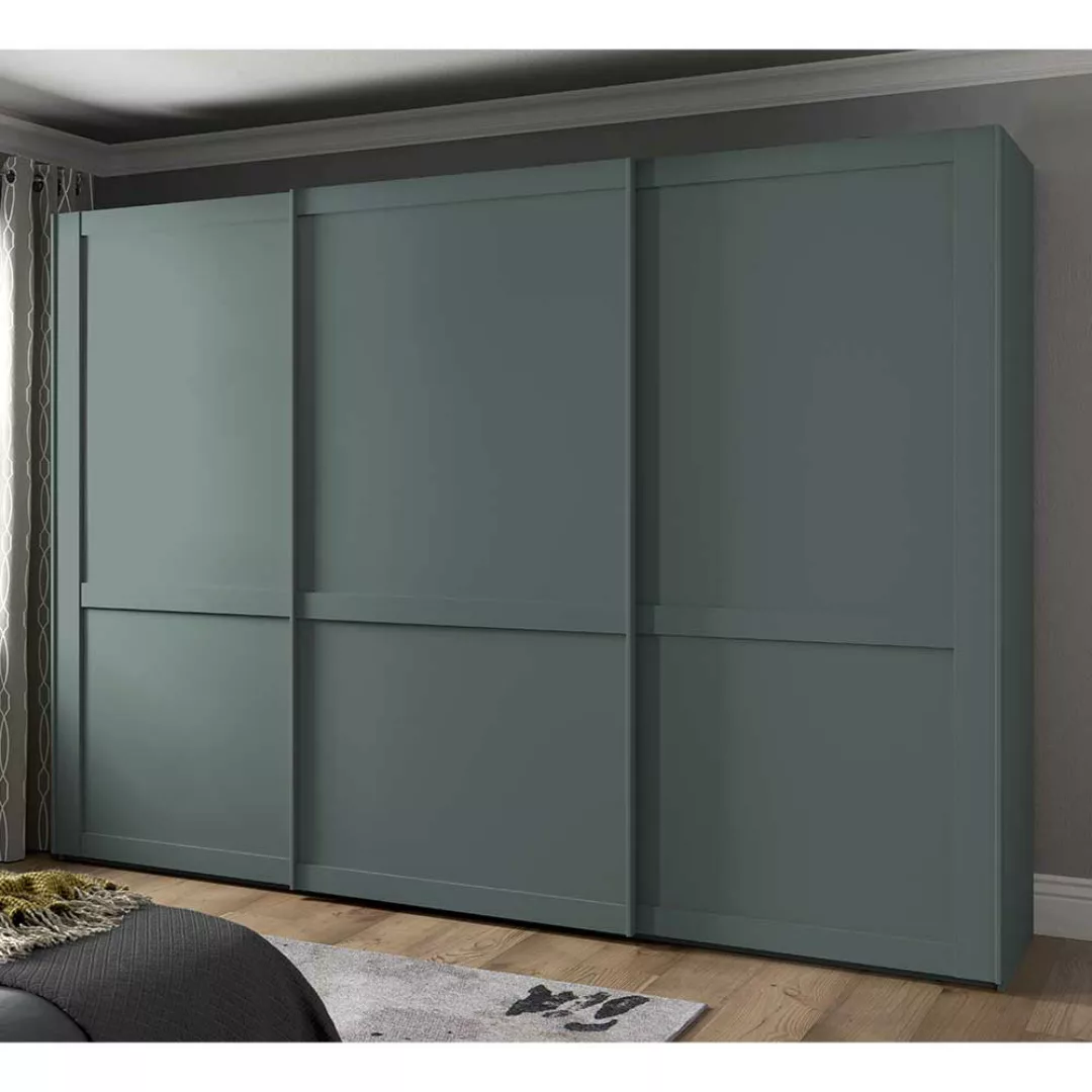 Schwebetuerenschrank modern im Landhausstil Graugrün günstig online kaufen