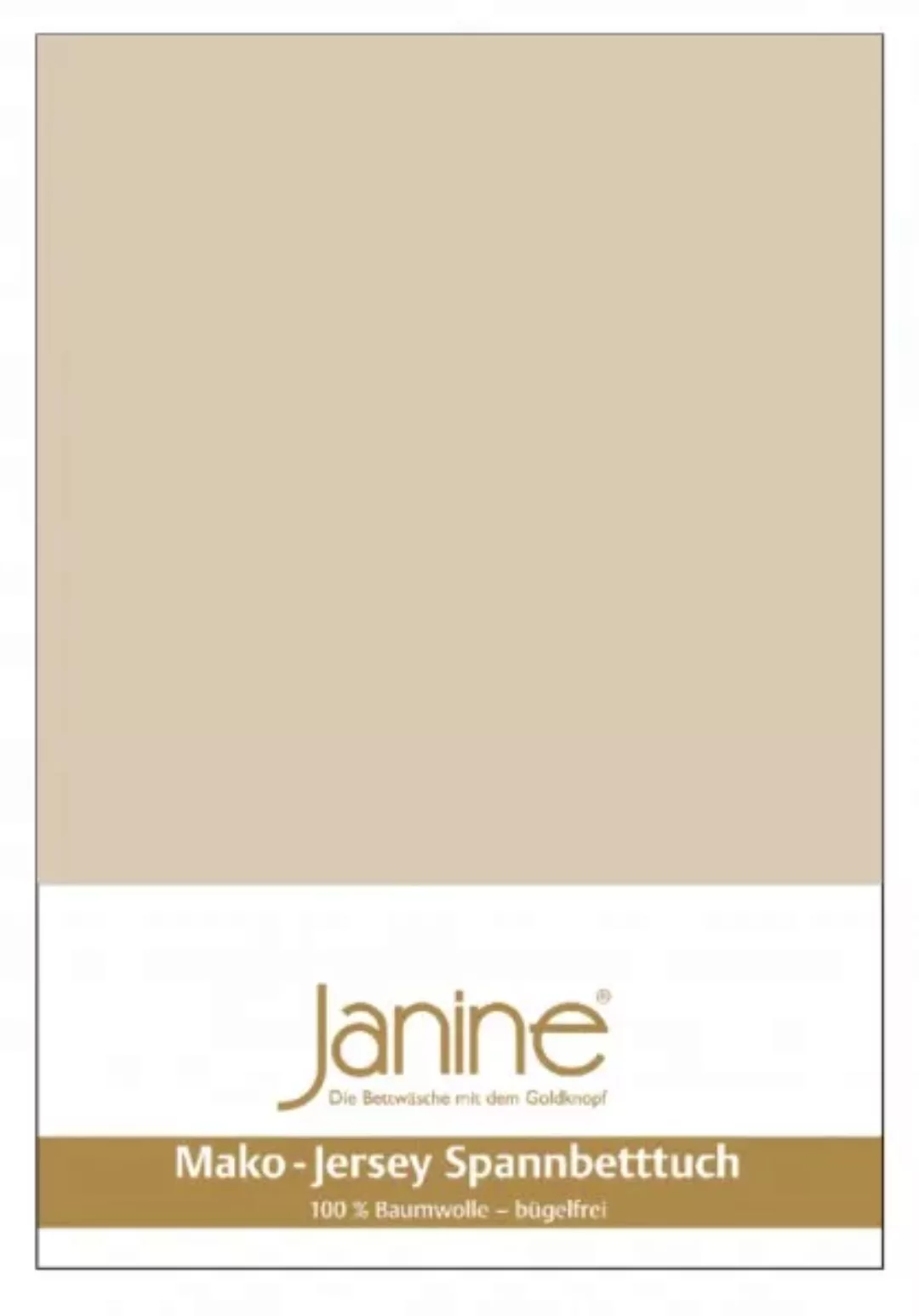 Janine Janine Spannbetttuch Mako-Feinjersey 5007 sand (29) Größe:  150x200 günstig online kaufen