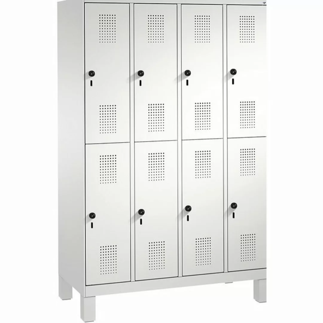 C+P Garderobenschrank HxBxT 1850 x 1200 x 500 mm lichtgrau günstig online kaufen