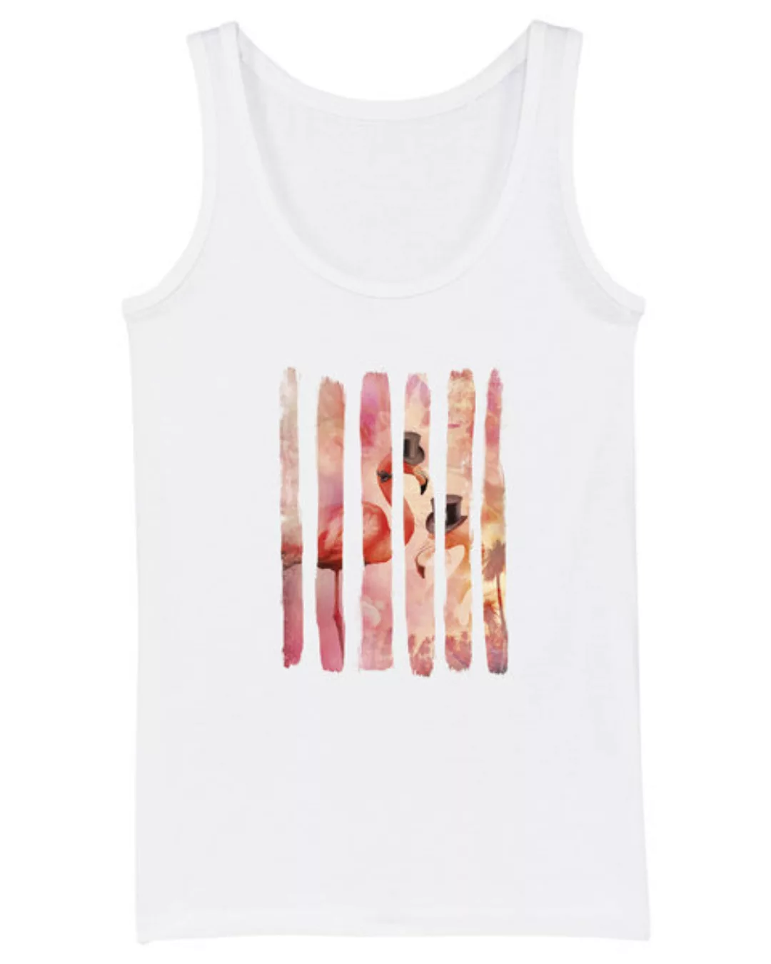 Damen Tank-top "Gleam - Flamingo Stripes" In Weiß günstig online kaufen