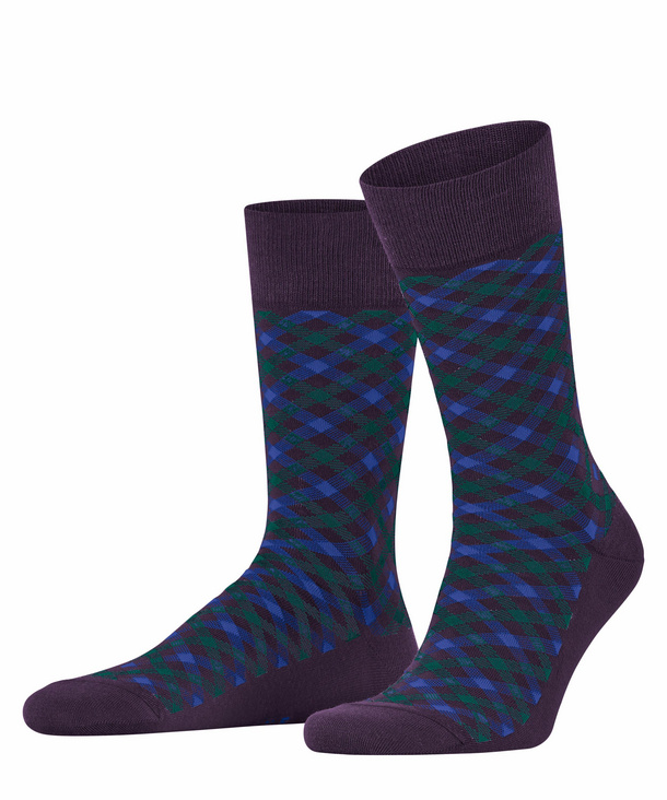 FALKE Smart Check Herren Socken, 39-42, Blau, Kariert, Baumwolle, 12487-886 günstig online kaufen