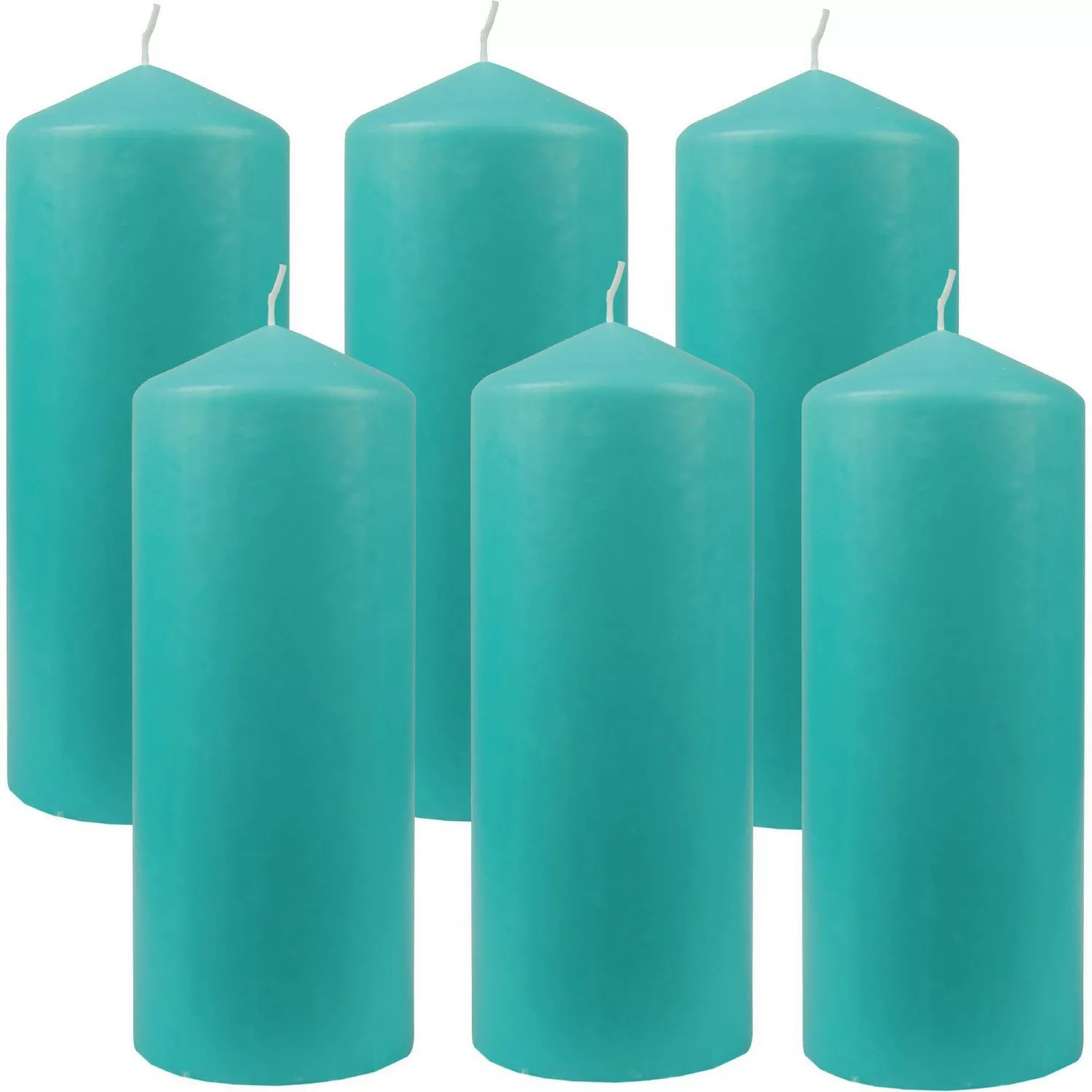 HS Candle Stumpenkerzen Ø8cm 6er Pack Türkis günstig online kaufen