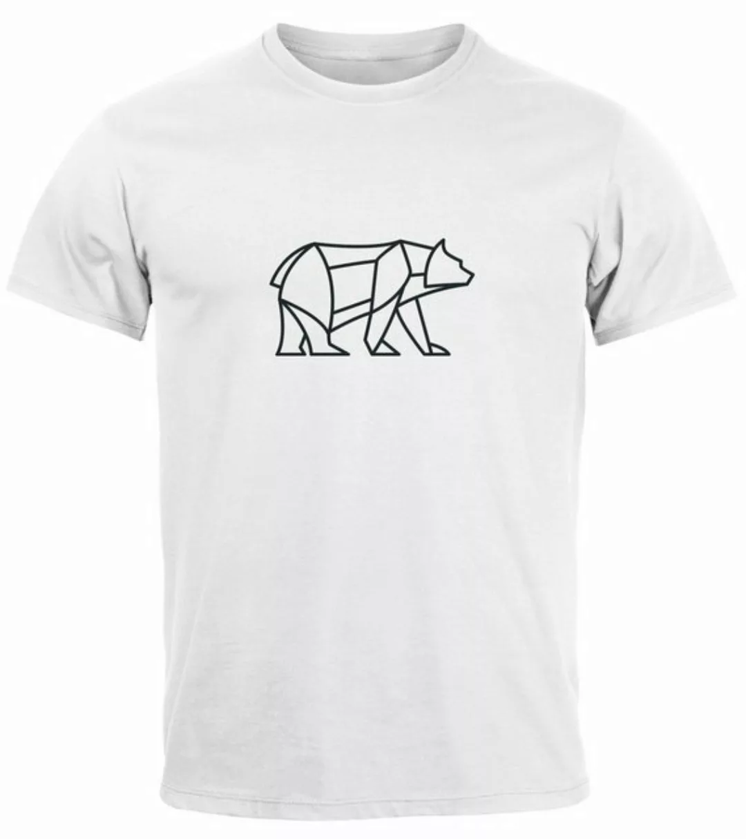 Neverless Print-Shirt Herren T-Shirt Polygon Design Print Bär Bear Tiermoti günstig online kaufen