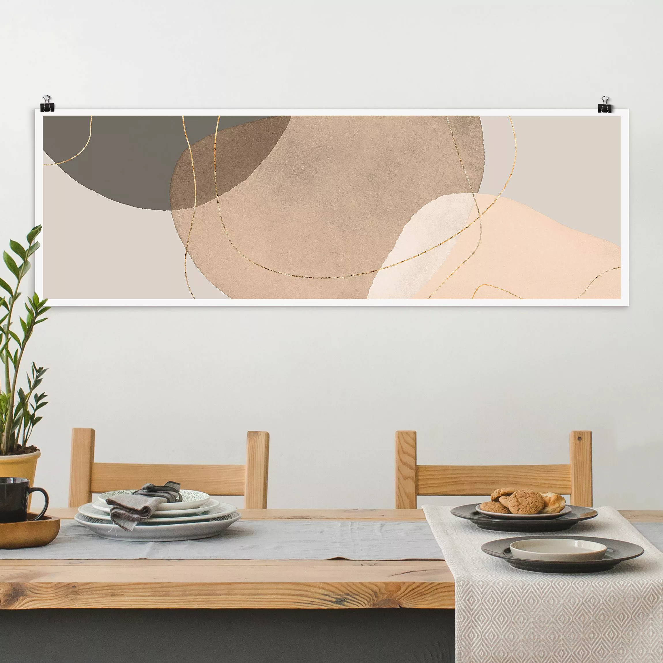 Poster Verspielte Impressionen in Beige günstig online kaufen