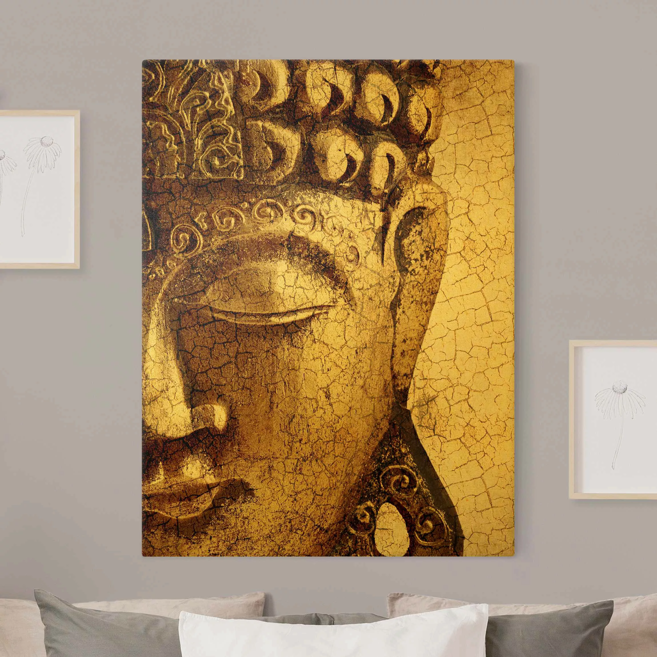 Leinwandbild Gold Vintage Buddha günstig online kaufen