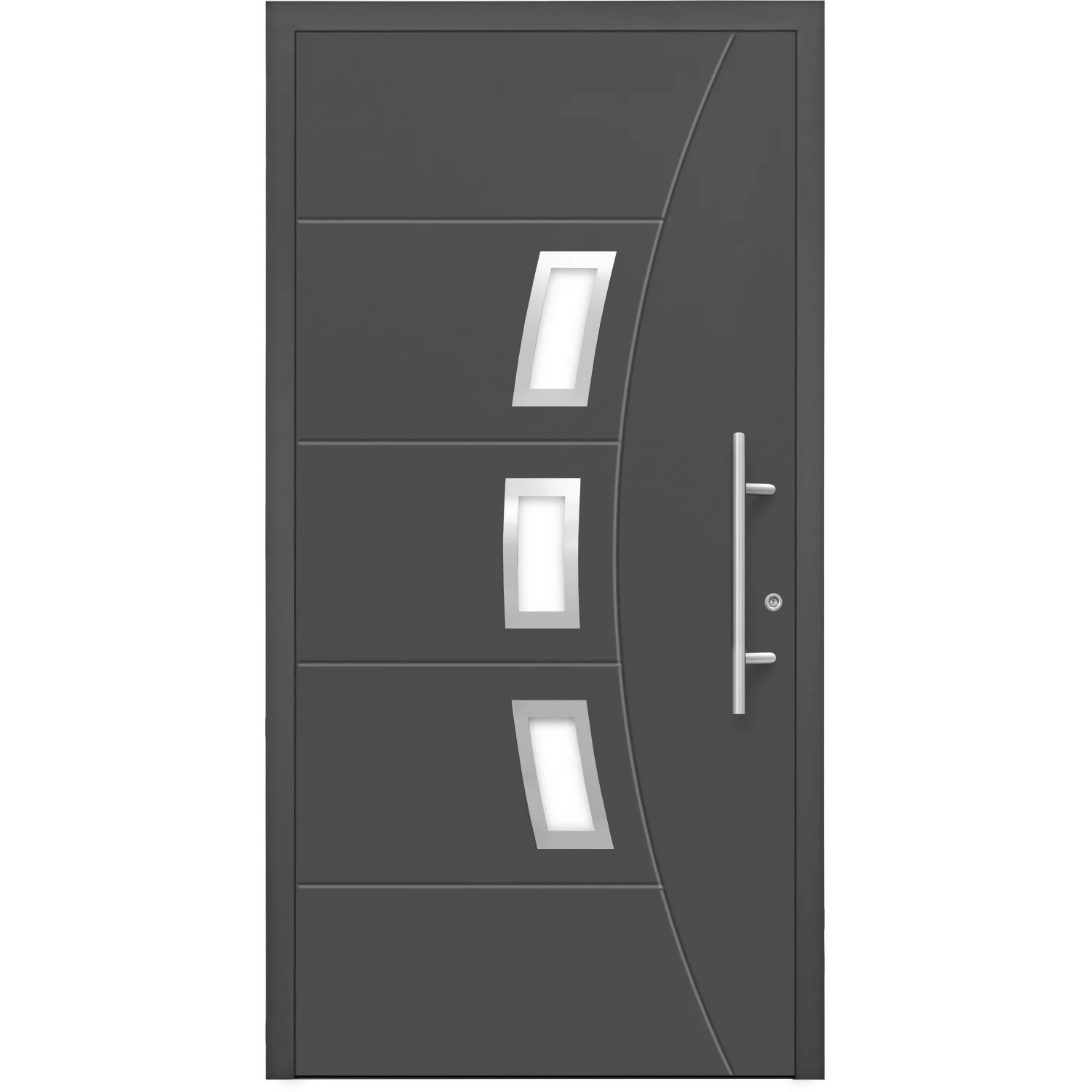 Aluminium-Haustür Moderno M320/P 110 x 210 cm Anthrazit Metallic Anschlag R günstig online kaufen