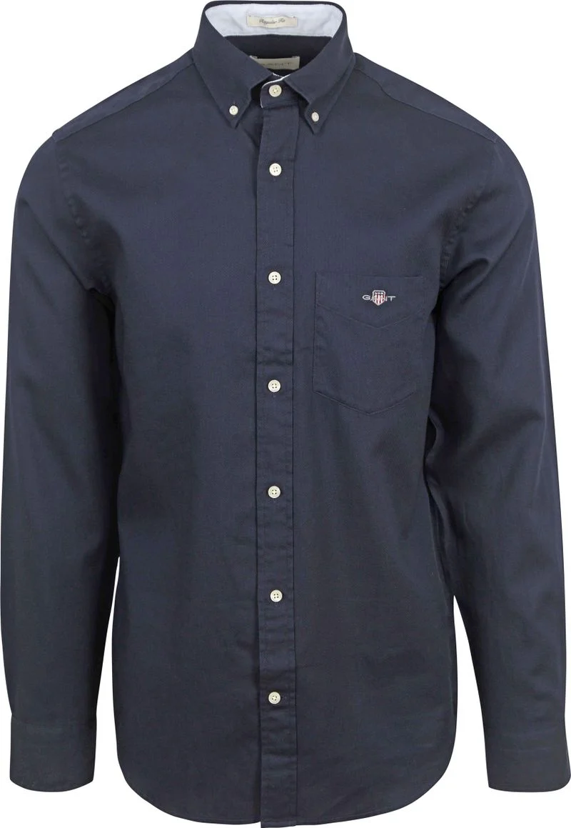 Gant Casual Hemd Honeycomb Texture Navy - Größe 4XL günstig online kaufen