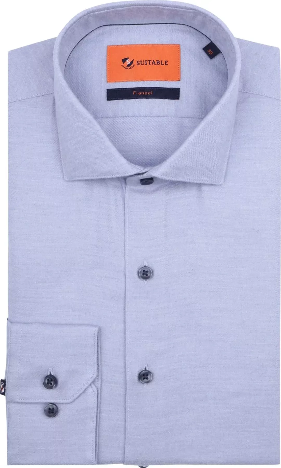 Suitable Hemd Widespread Flanel Hellblau - Größe 41 günstig online kaufen