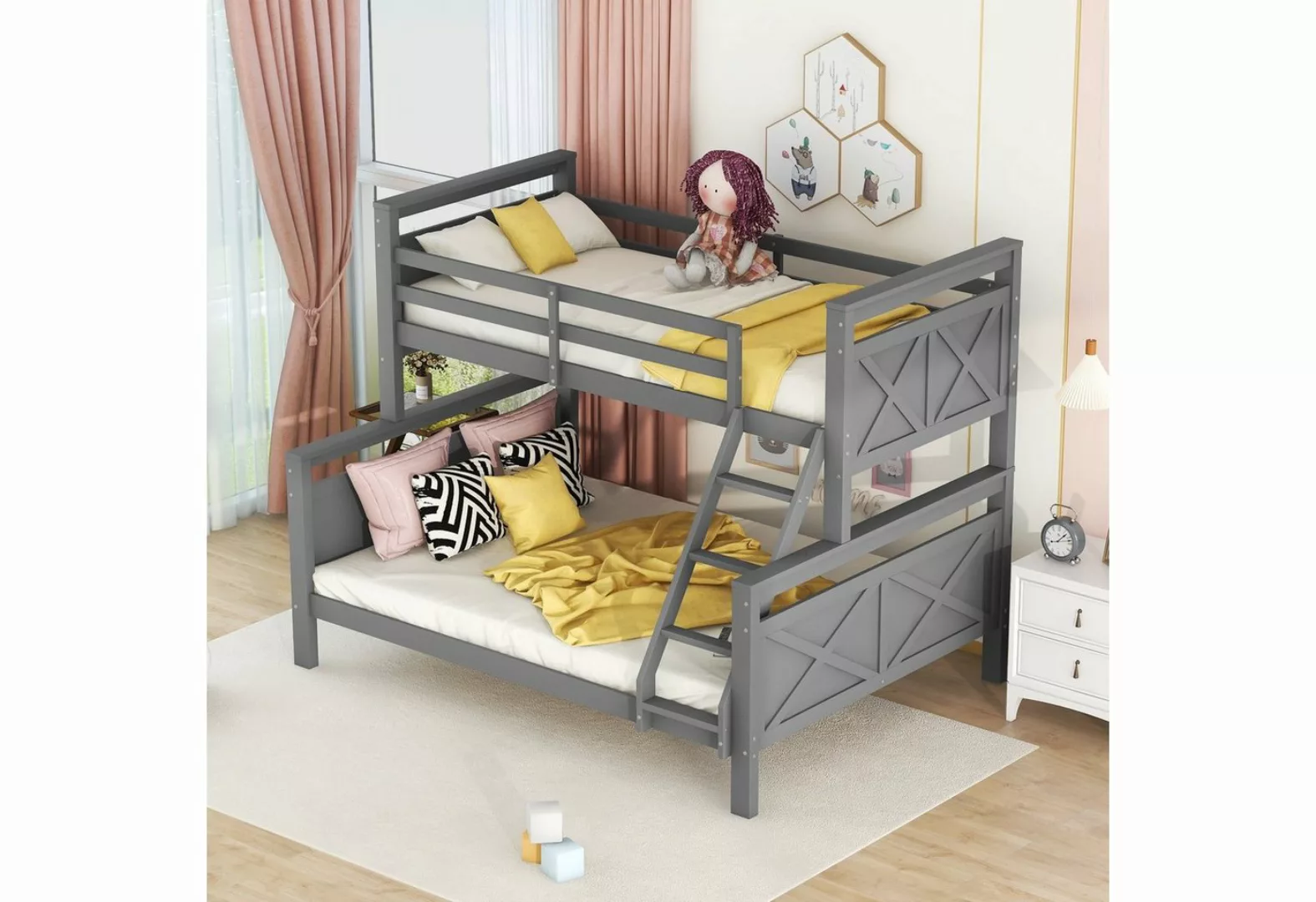 REDOM Bett Etagenbett Kinderbetten Gästebett Kinderbett 90(140)x200cm (mit günstig online kaufen