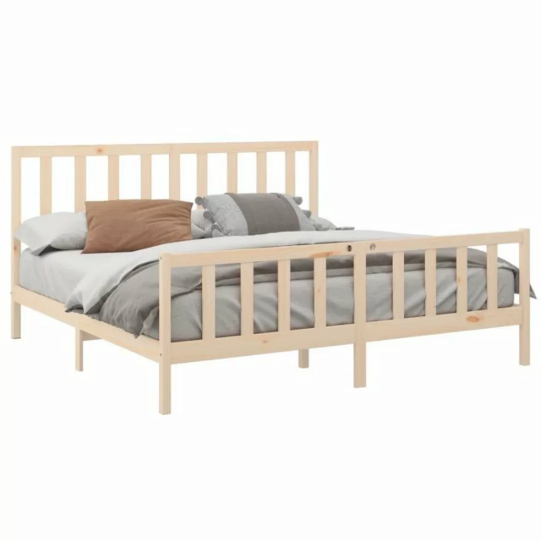 vidaXL Bettgestell Massivholzbett Kiefer 200x200 cm Bett Bettgestell Doppel günstig online kaufen