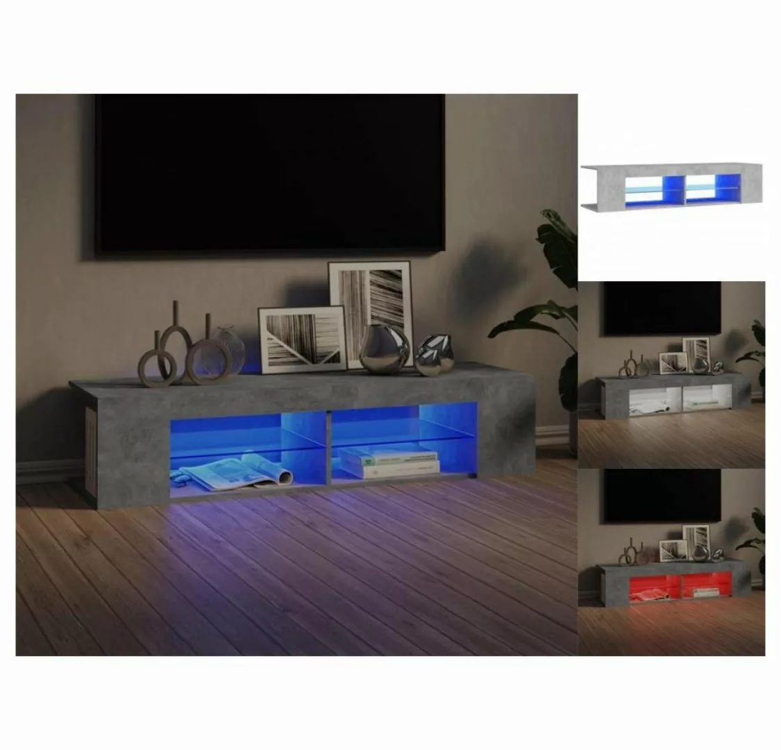 vidaXL TV-Schrank TV-Schrank mit LED-Leuchten Betongrau 135x39x30 cm Lowboa günstig online kaufen