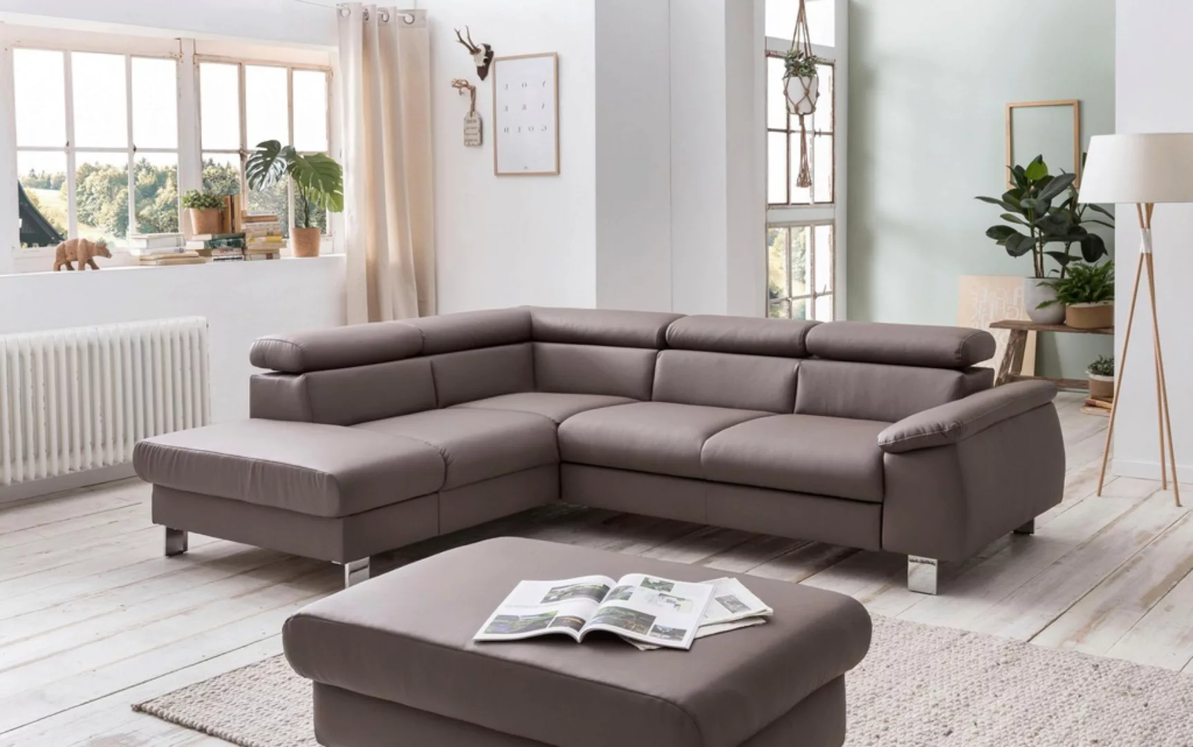 COTTA Ecksofa "Komaris L-Form mit Kopfteilverstellung", wahlweise mit Bettf günstig online kaufen