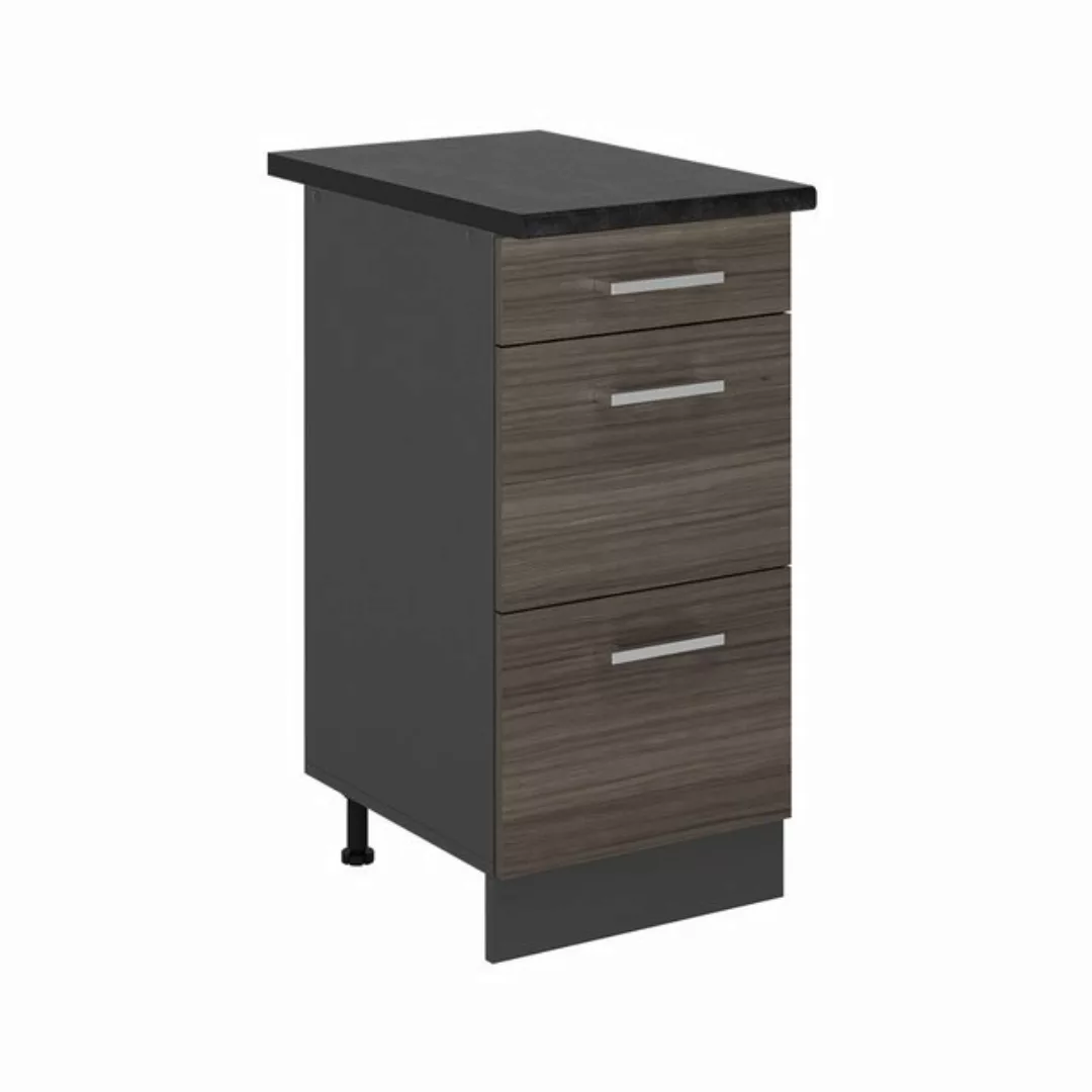 Vicco Unterschrank R-Line, Edelgrau/Anthrazit, 40 cm mit Schubladen, AP Ant günstig online kaufen