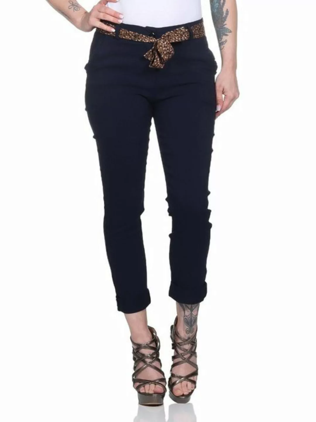 Mississhop Stretch-Hose Female Damen Stretch Klassische Chino Hose mit gemu günstig online kaufen