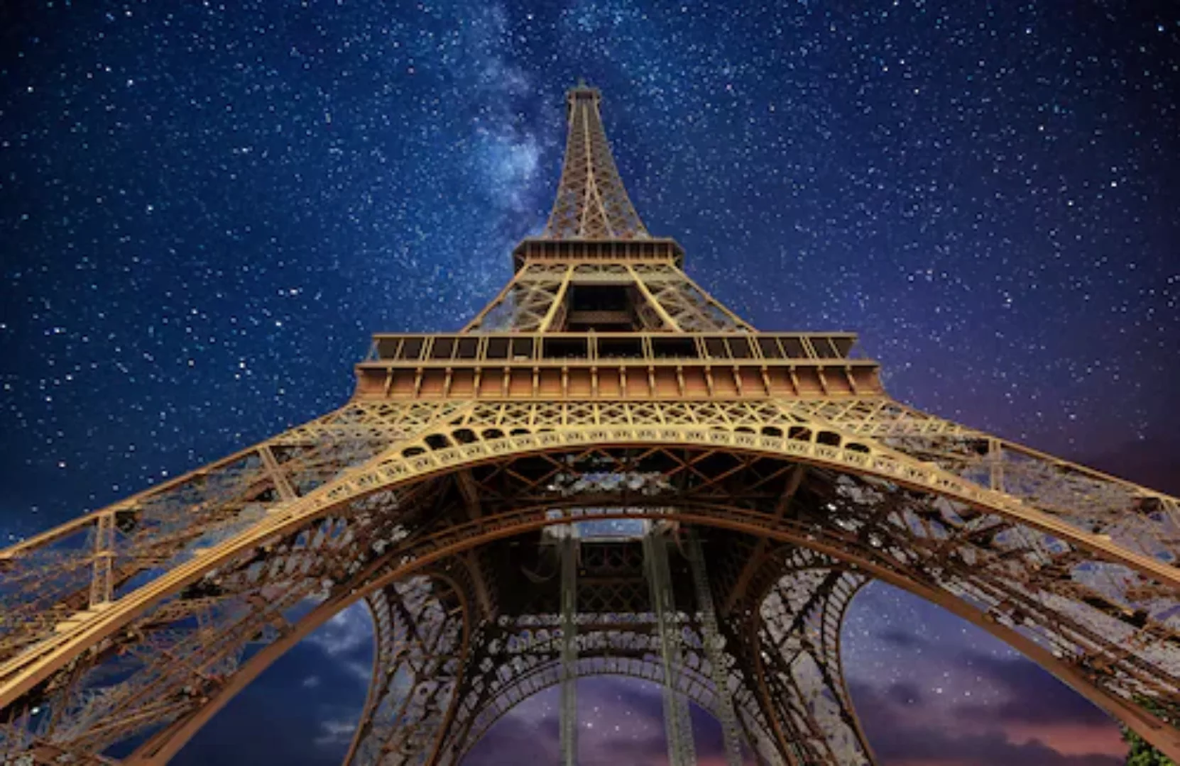 Papermoon Fototapete »EIFFELTURM-ABSTRAKT DESIGN PARIS STERNE HIMMEL TAPETE günstig online kaufen