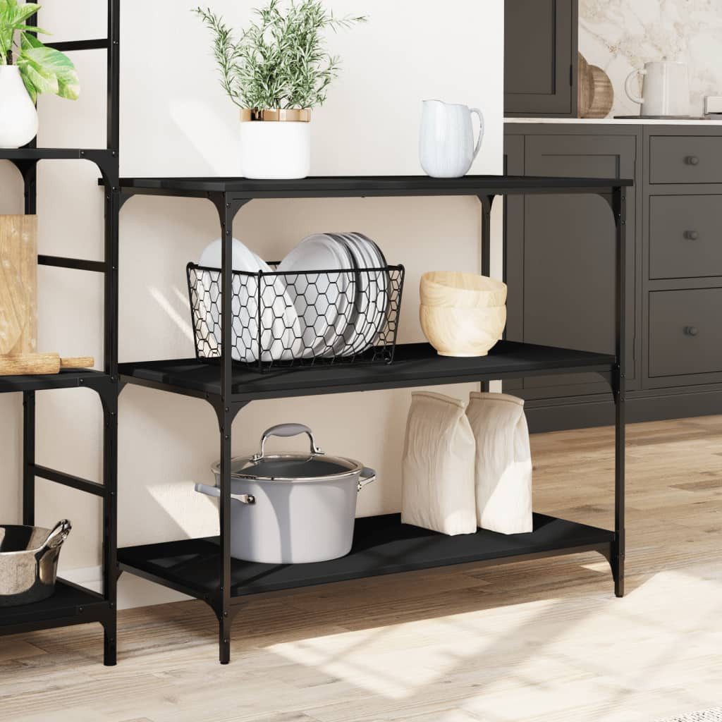 vidaXL Küchenwagen Küchenwagen Schwarz 102x50x95 cm günstig online kaufen