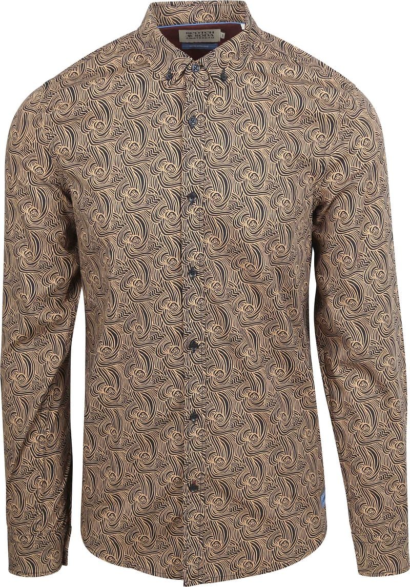 Scotch and Soda Hemd Drucken Beige - Größe XL günstig online kaufen