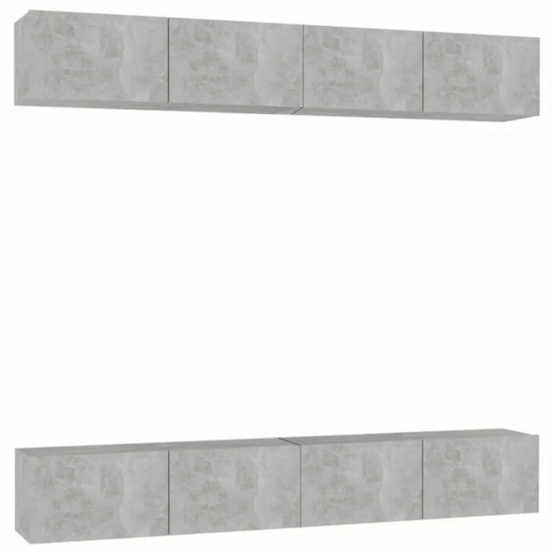 furnicato TV-Schrank TV-Schränke 4 Stk. Betongrau 100x30x30 cm Holzwerkstof günstig online kaufen