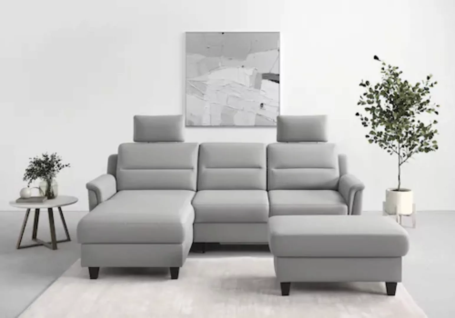 sit&more Ecksofa "Farö L-Form", inklusive Federkern, wahlweise mit Bettfunk günstig online kaufen