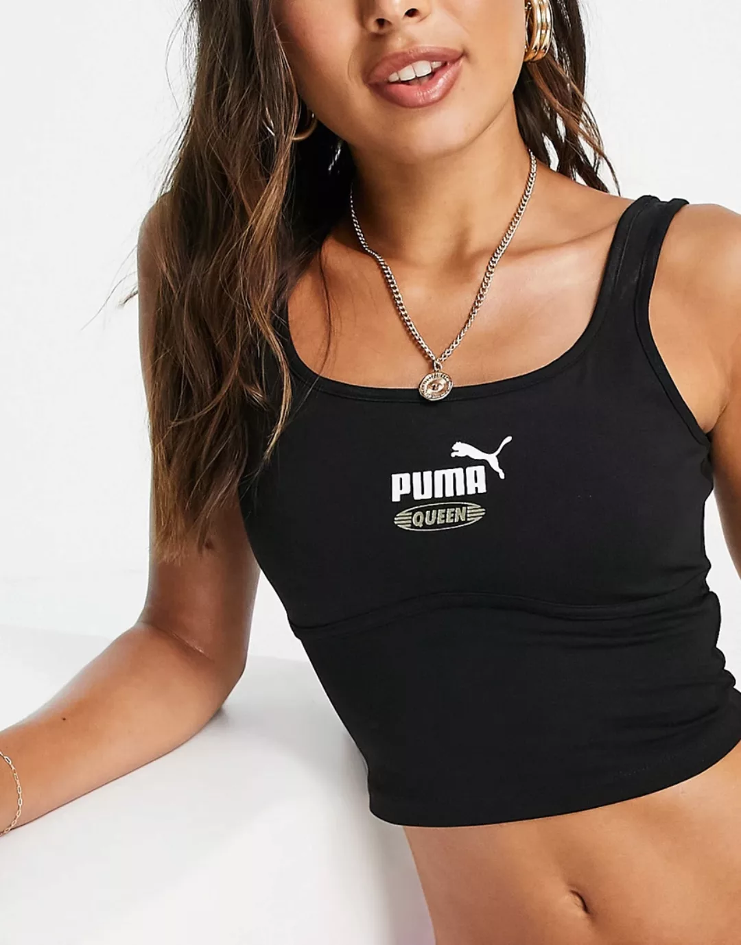 Puma – Queen – Strukturiertes Bralette in Schwarz günstig online kaufen