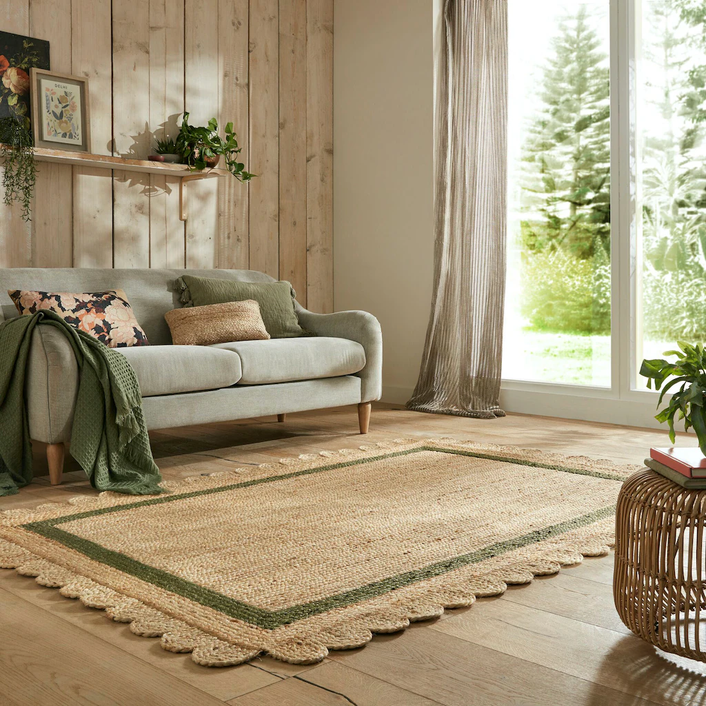 FLAIR RUGS Teppich »Grace«, rechteckig, 7 mm Höhe, aus 100% Jute, fußbodenh günstig online kaufen