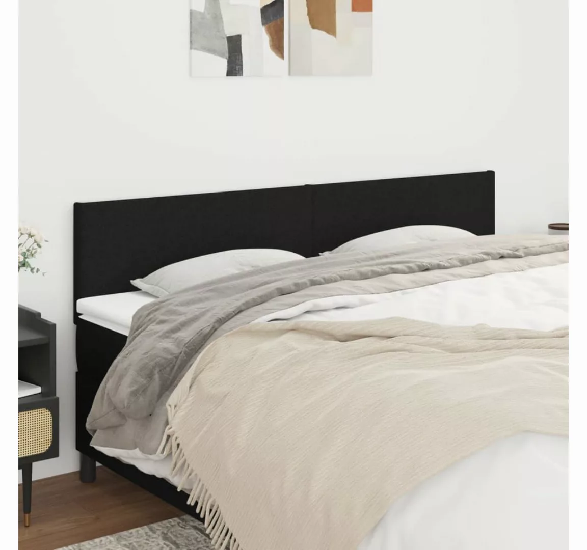 vidaXL Bett, Kopfteile 2 Stk. Schwarz 90x5x78/88 cm Stoff günstig online kaufen