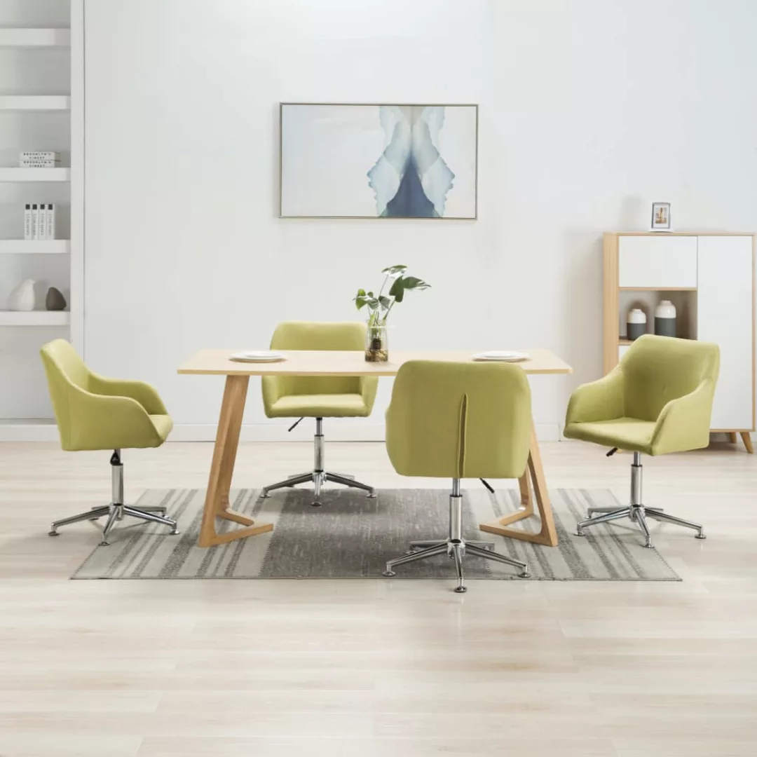 Esszimmerstühle Drehbar 4 Stk. Grün Stoff günstig online kaufen