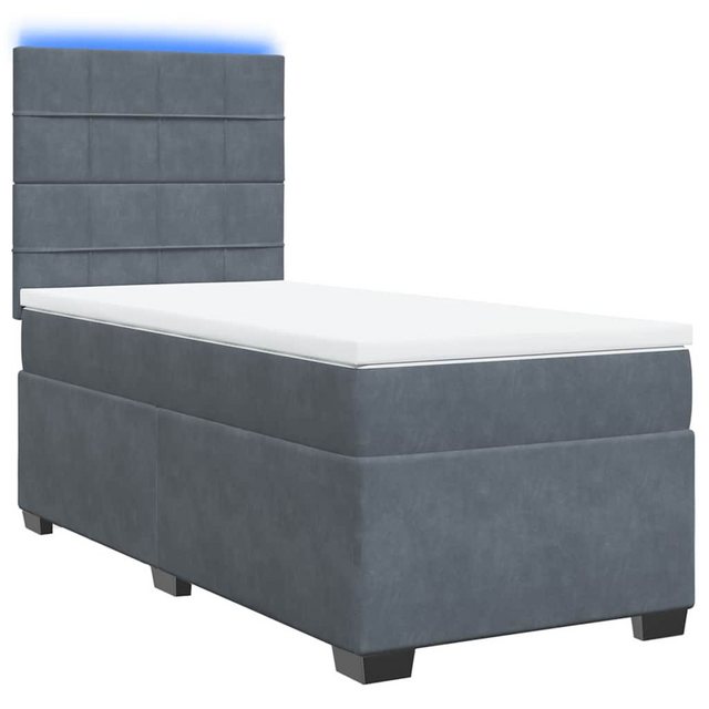 vidaXL Bett Boxspringbett mit Matratze Dunkelgrau 100x200 cm Samt günstig online kaufen