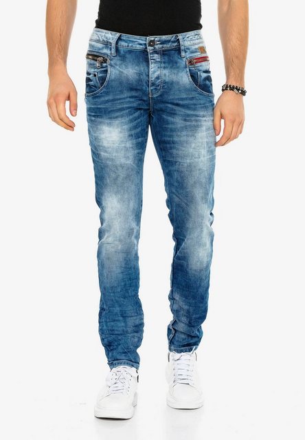 Cipo & Baxx Slim-fit-Jeans in verwaschenem Design in Straight Fit günstig online kaufen