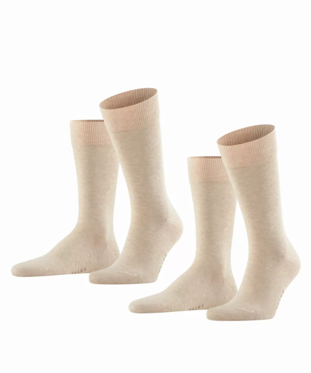 FALKE Happy 2-Pack Herren Socken, 43-46, Beige, Uni, Baumwolle, 14610-46500 günstig online kaufen
