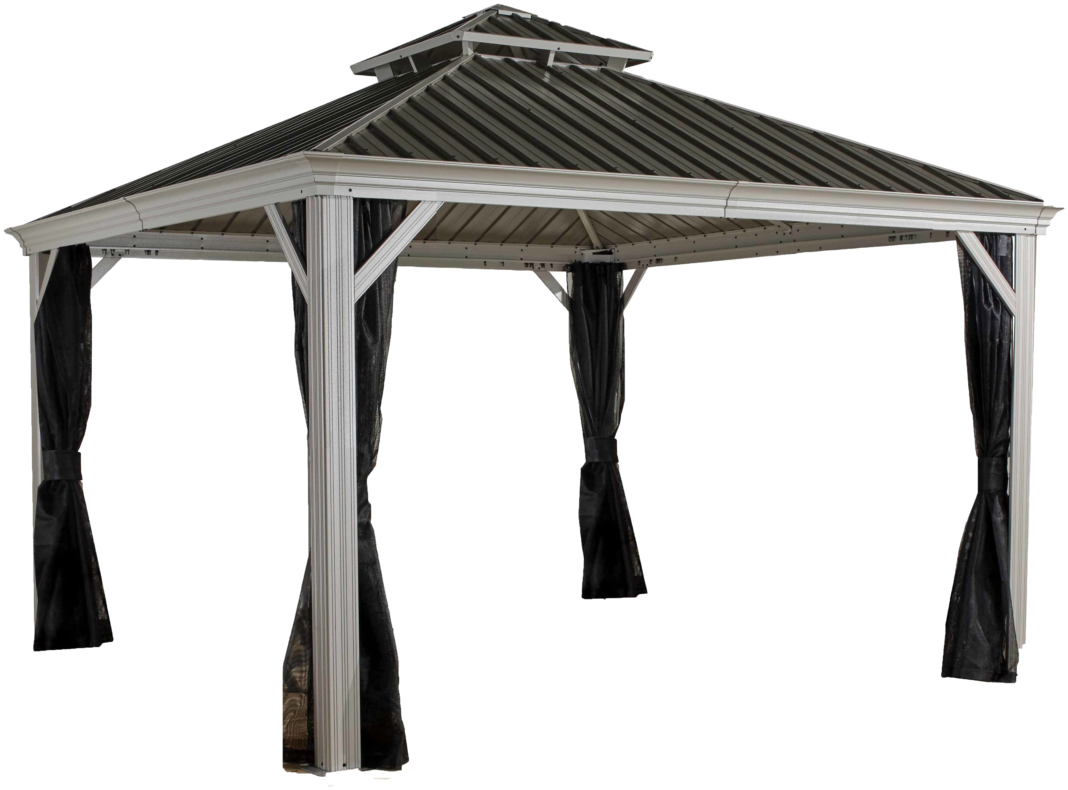 Sojag Pavillon Messina champagner Metall B/H/L: ca. 483x307x363 cm günstig online kaufen