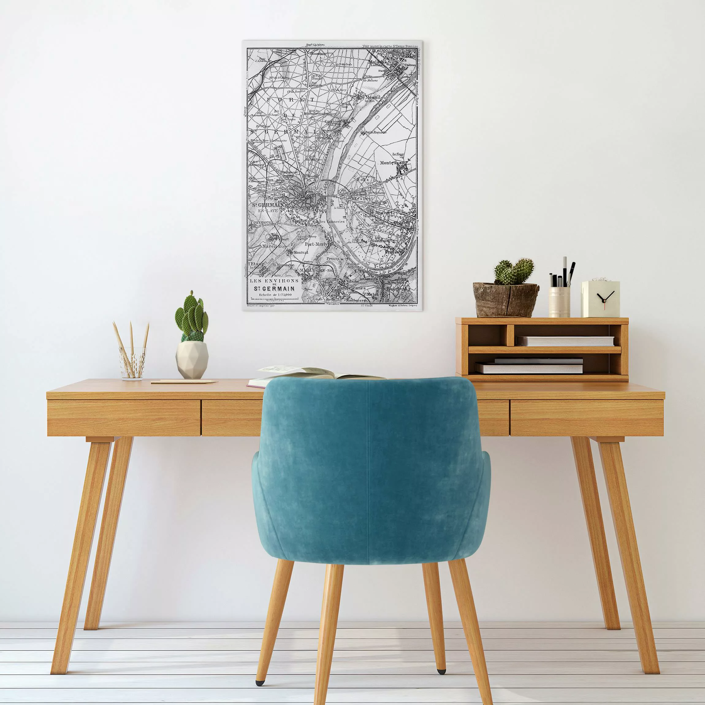 Leinwandbild Vintage Karte St Germain Paris günstig online kaufen