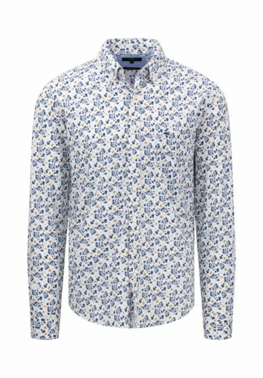 FYNCH-HATTON Langarmhemd Baumwollhemd mit Minimal-Print günstig online kaufen