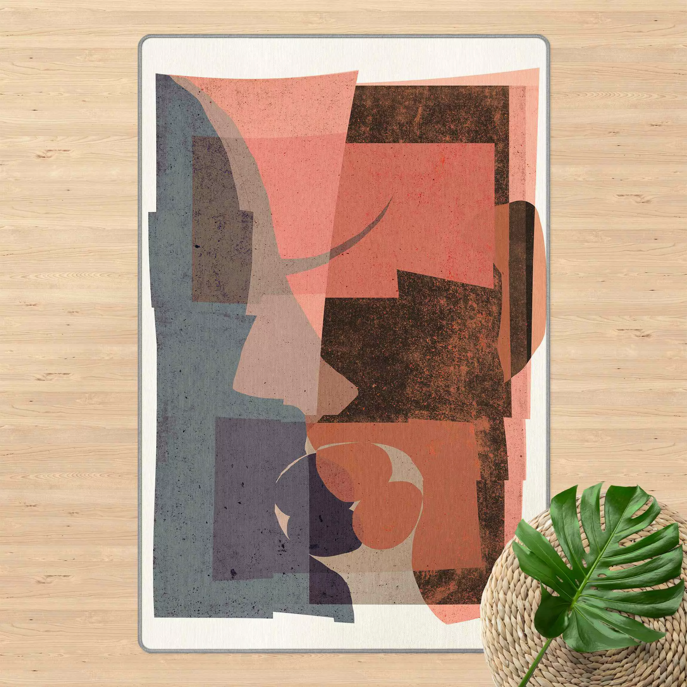 Teppich Shabby Farbflächen Komposition günstig online kaufen