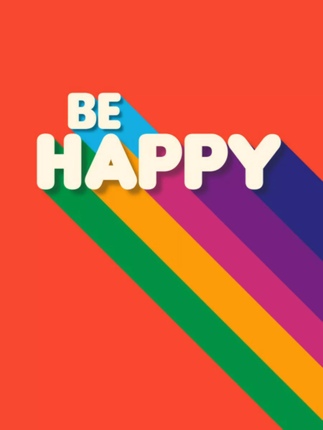 Poster / Leinwandbild - Be Happy günstig online kaufen