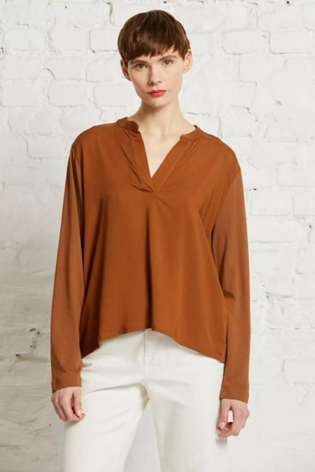 wunderwerk Langarmbluse Henley blouse TENCELmix günstig online kaufen