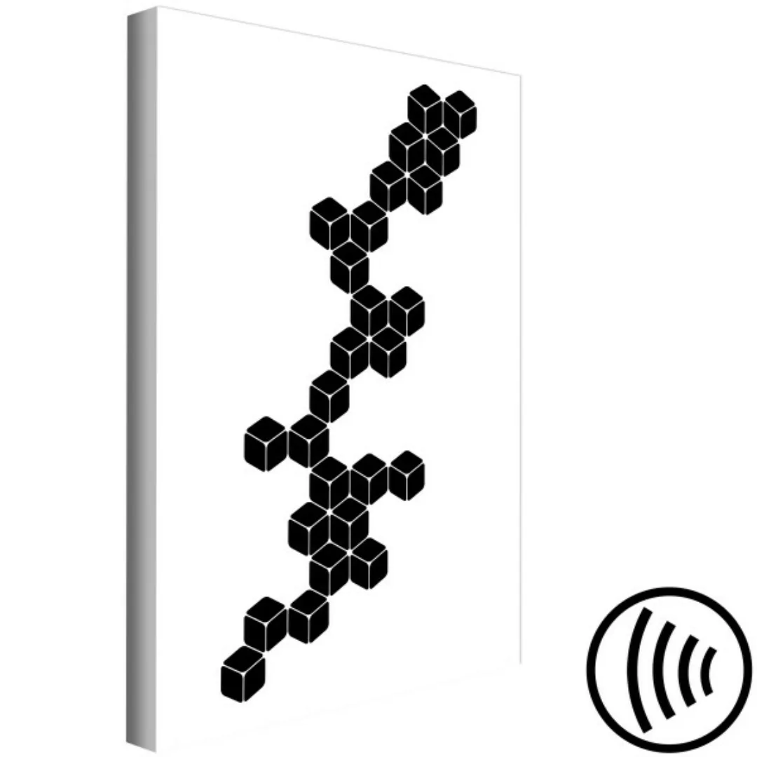 Bild auf Leinwand Komposition aus schwarzen Würfeln – schwarz-weiße, geomet günstig online kaufen