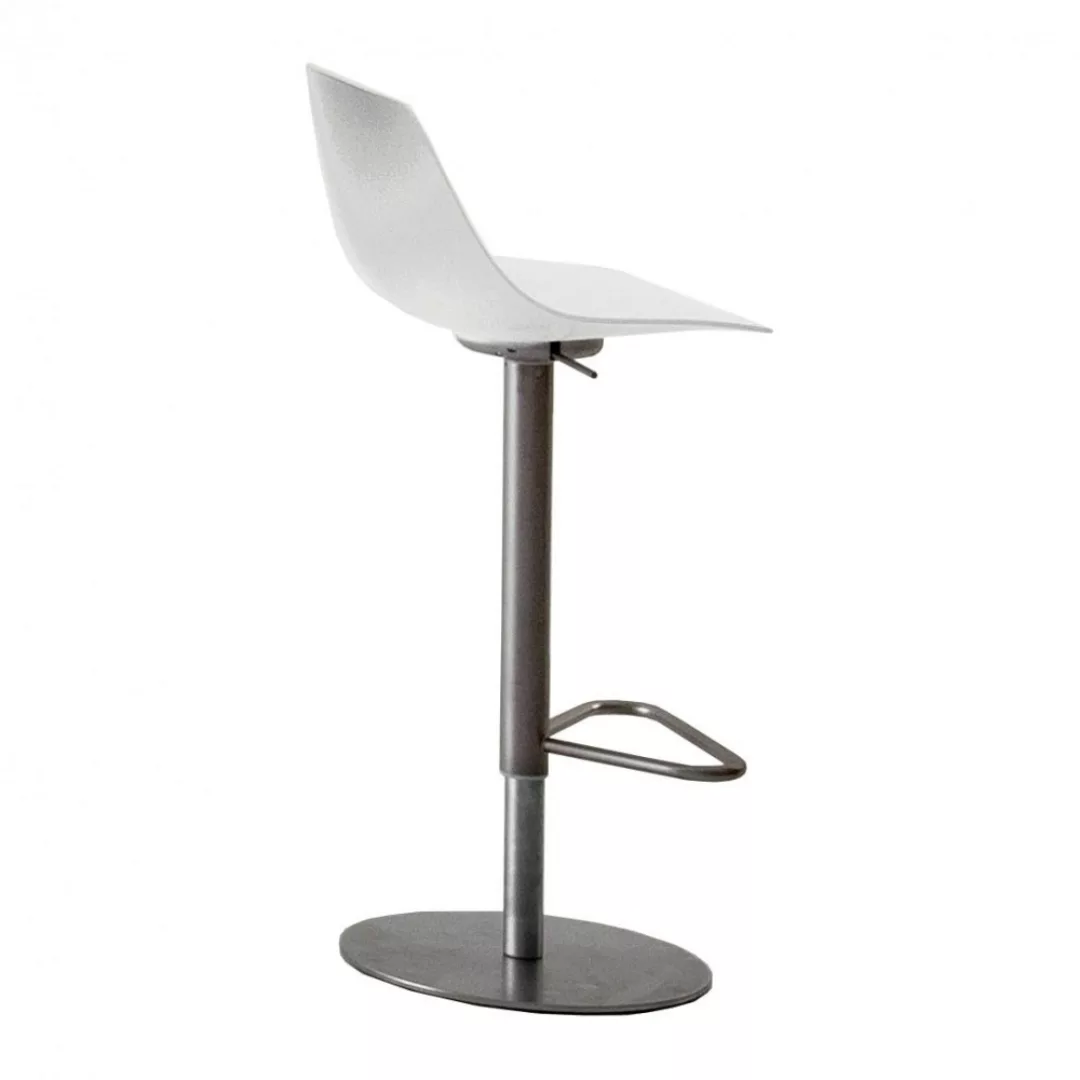 la palma - Miunn S104T Barhocker Gestell Rund 75-100cm - weiß/Sitzfläche Ba günstig online kaufen
