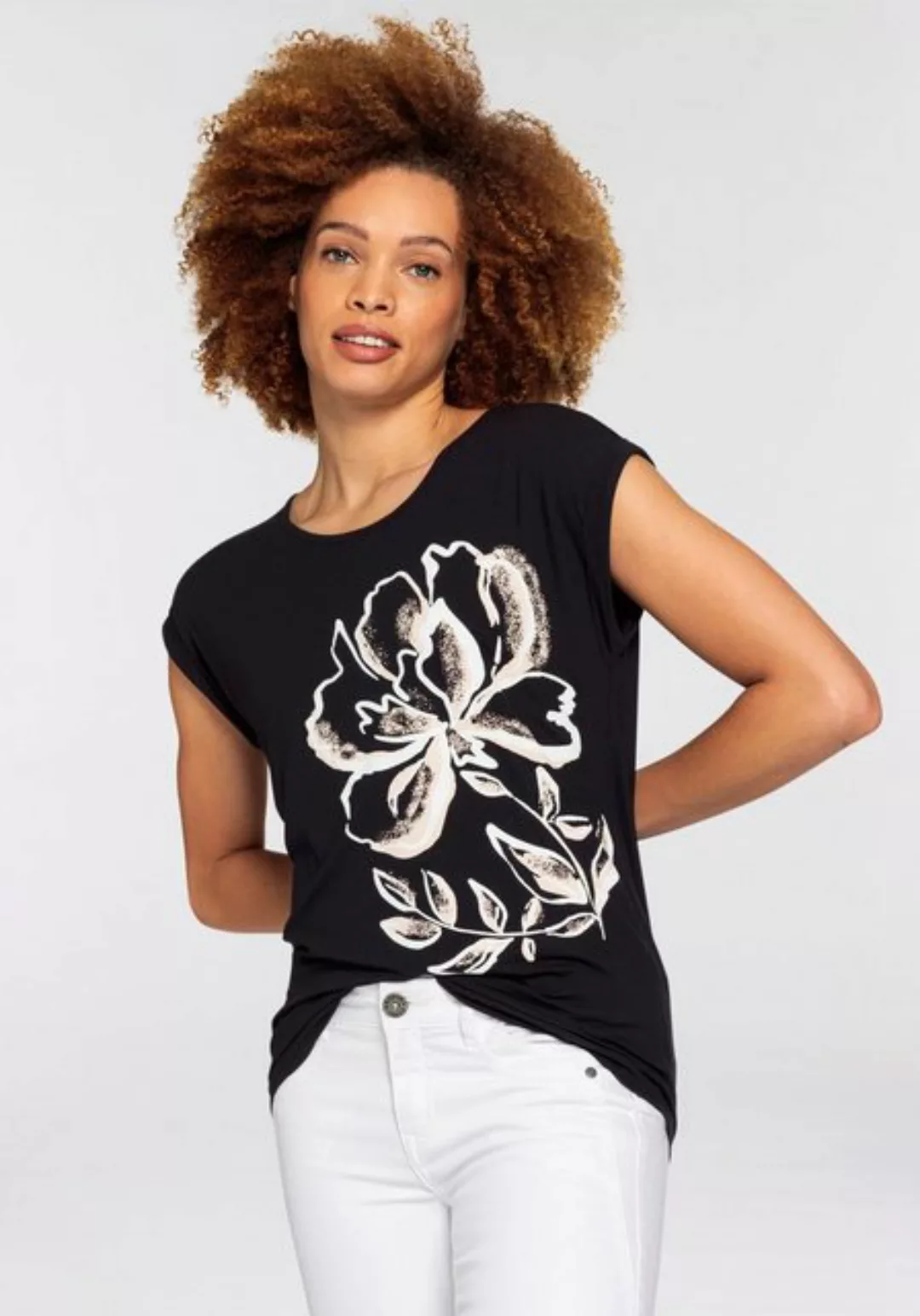 Boysen's Print-Shirt mit großem Floraldruck - - NEUE KOLLEKTION günstig online kaufen