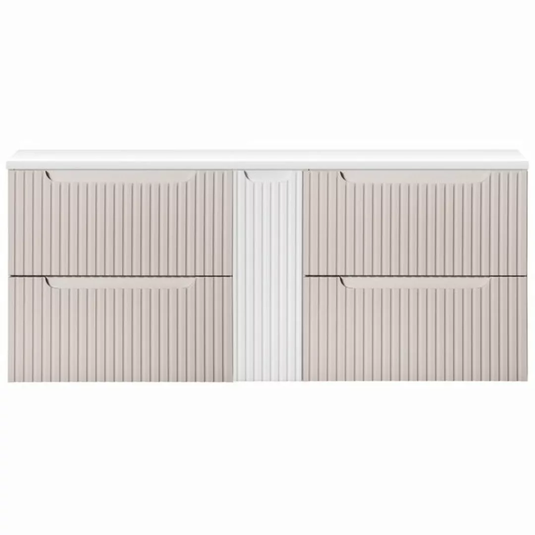 Lomadox Waschbeckenschrank NEWPORT-56-CASHMERE Waschtischunterschrank 140cm günstig online kaufen