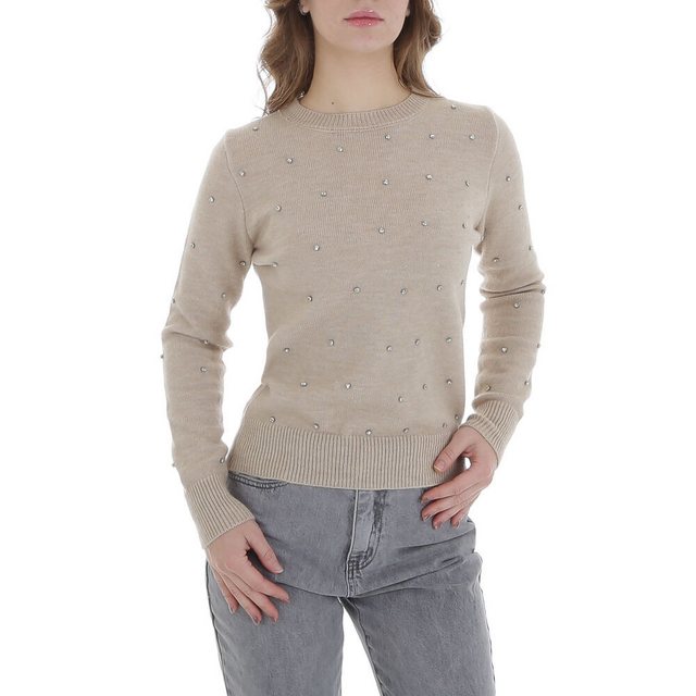 Ital-Design Strickpullover Damen Freizeit (88578861) Strass Stretch Strickp günstig online kaufen