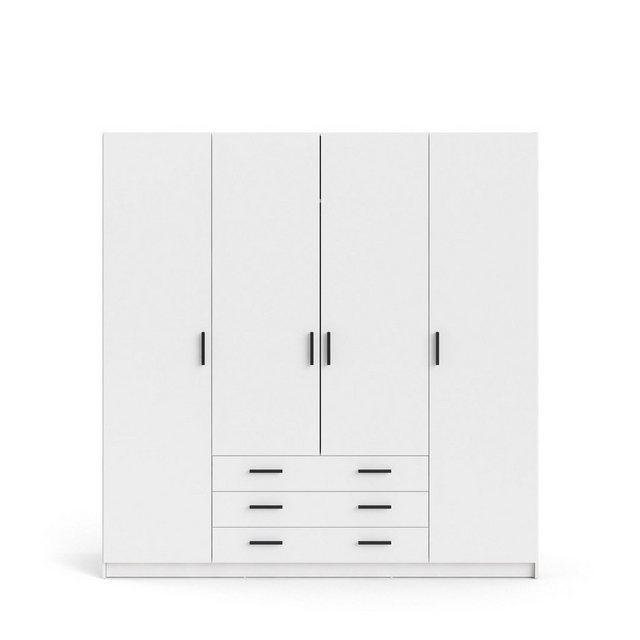 ebuy24 Kleiderschrank Spell Kleiderschrank B183 cm 4 Türen und 3 Schubla günstig online kaufen